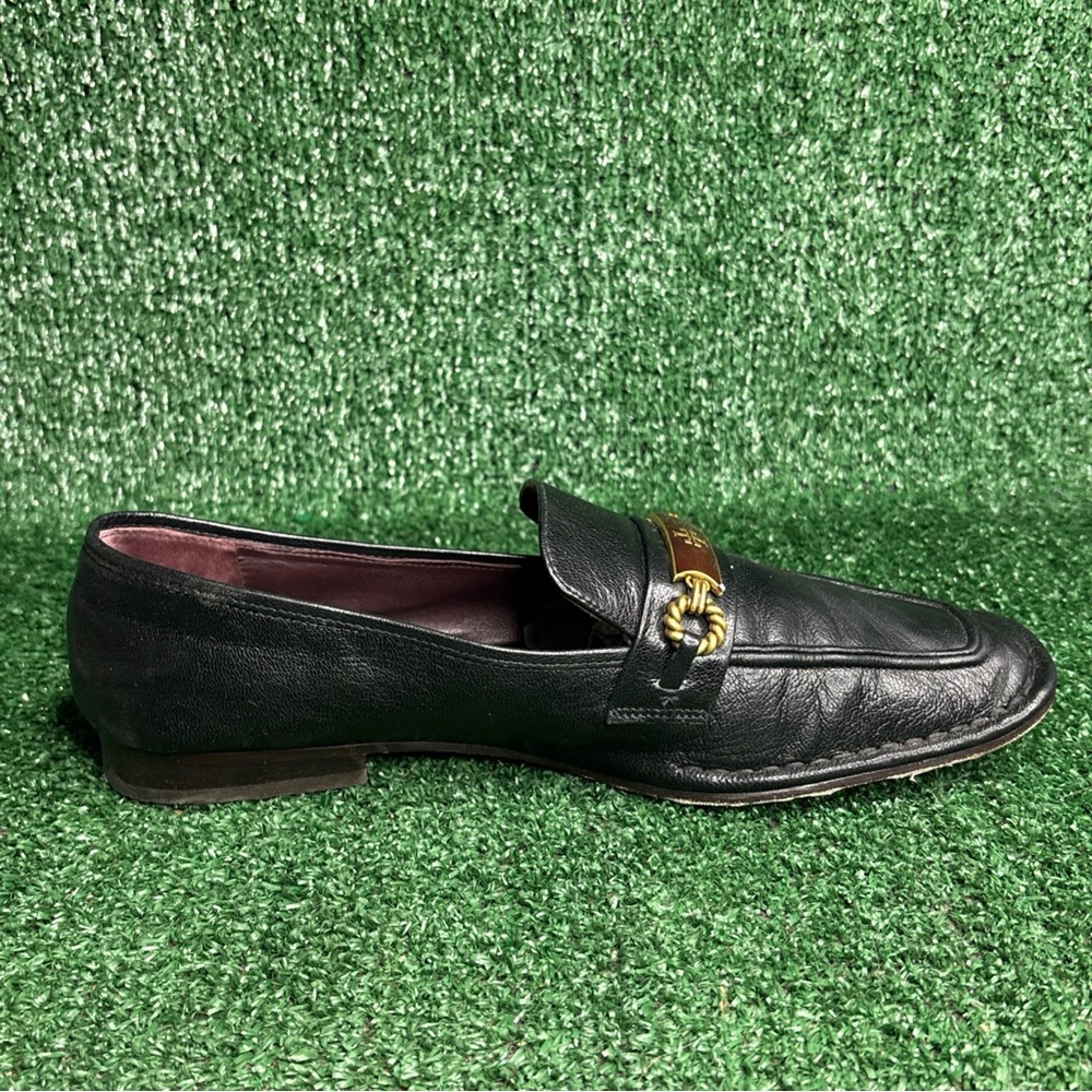 Tory Burch Women's Black Perrine Leather Loafers Square Toe Size 10.5 M - Picture 6 of 13